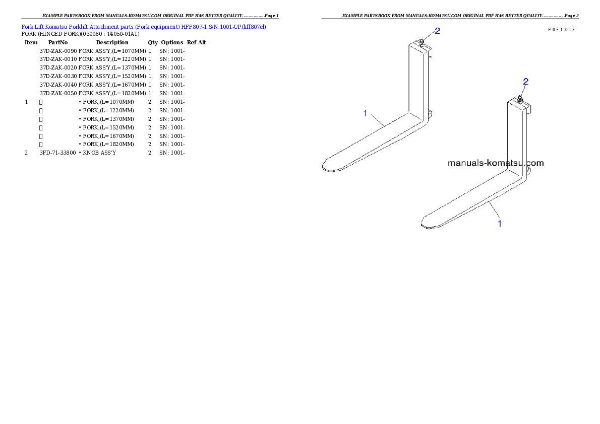 Protected: HFF807-1 S/N 1001-UP Partsbook