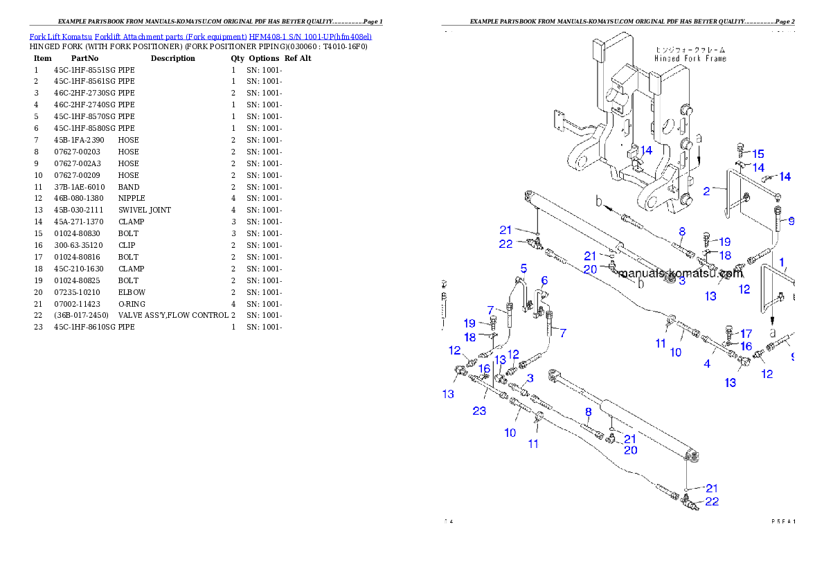 Protected: HFM408-1 S/N 1001-UP Partsbook