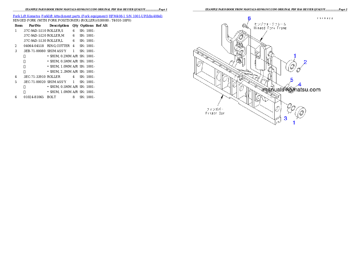 Protected: HFM408-1 S/N 1001-UP Partsbook