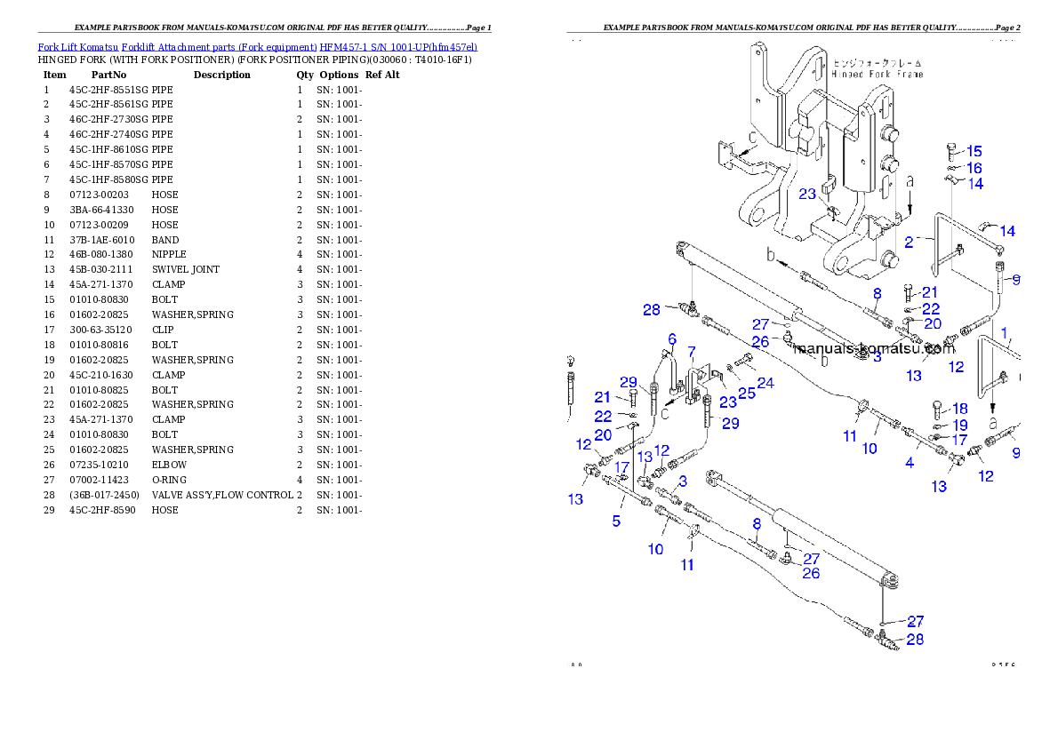 Protected: HFM457-1 S/N 1001-UP Partsbook