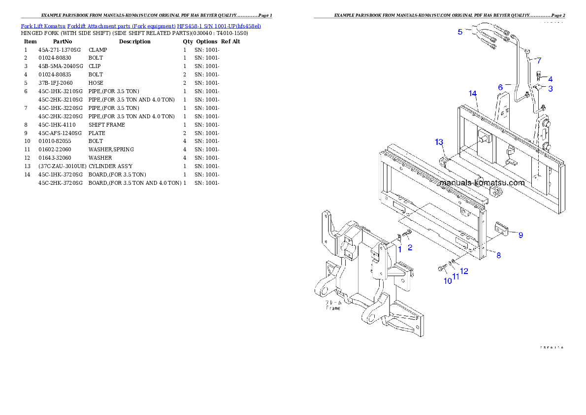 Protected: HFS458-1 S/N 1001-UP Partsbook