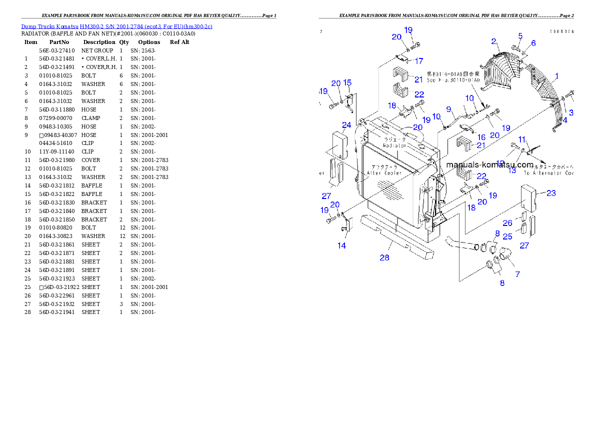 Protected: HM300-2 S/N 2001-2784 (ecot3, For EU) Partsbook