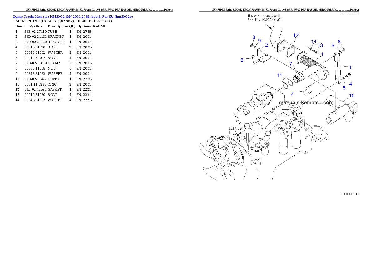 Protected: HM300-2 S/N 2001-2784 (ecot3, For EU) Partsbook
