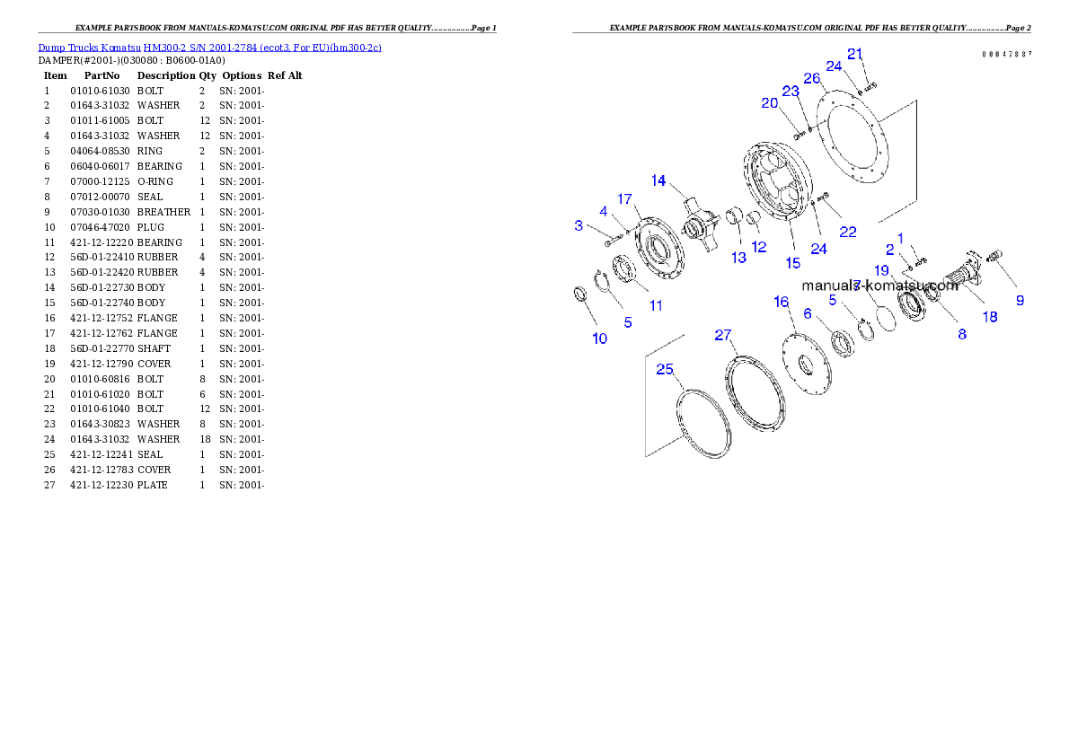 Protected: HM300-2 S/N 2001-2784 (ecot3, For EU) Partsbook