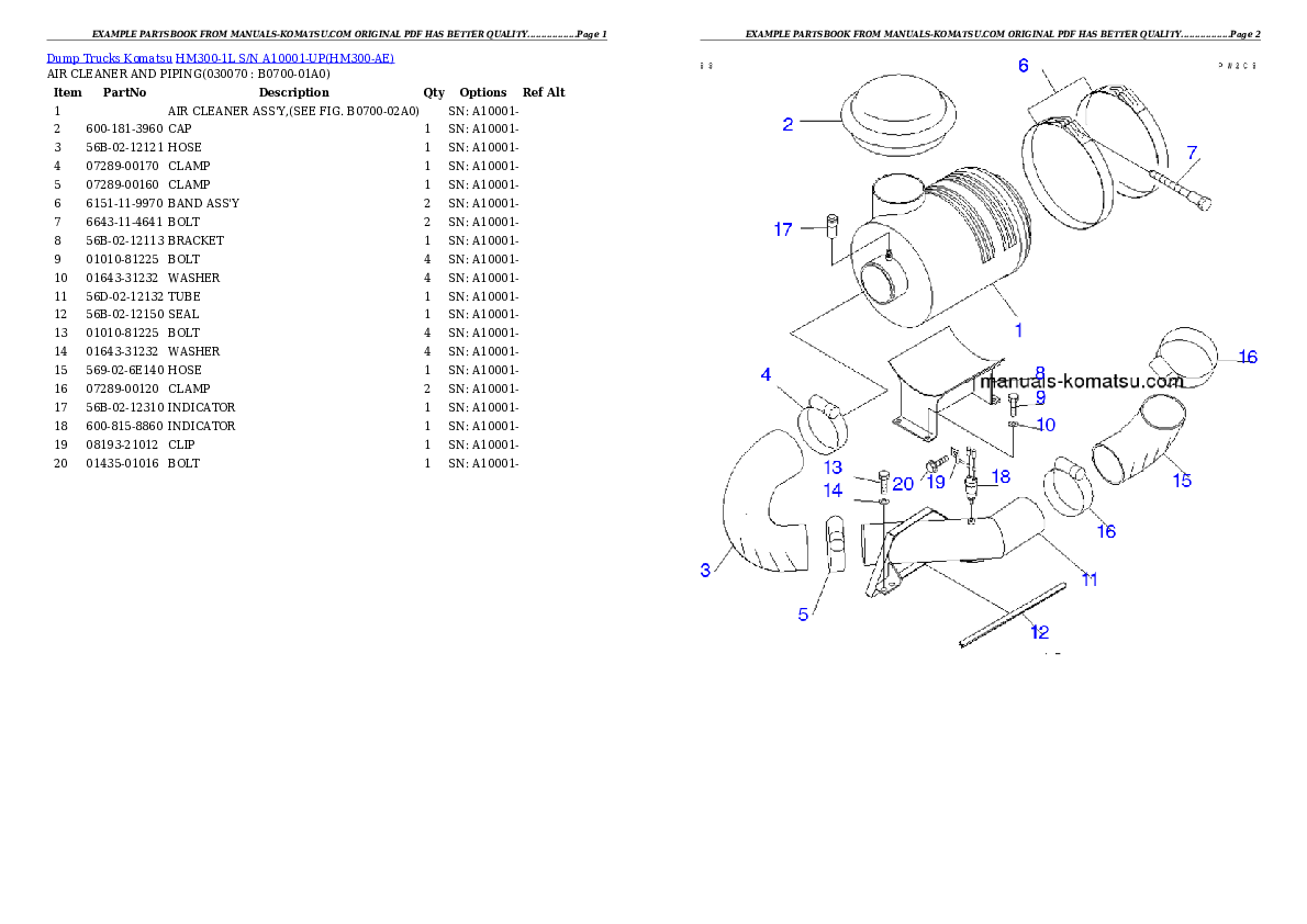 Protected: HM300-1L S/N A10001-UP Partsbook