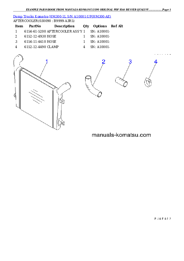 Protected: HM300-1L S/N A10001-UP Partsbook