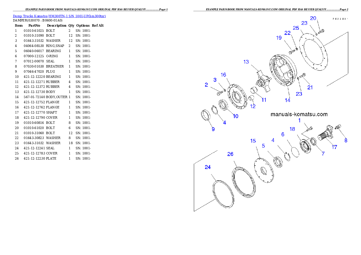 Protected: HM300TN-1 S/N 1001-UP Partsbook
