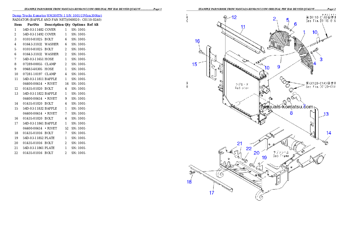 Protected: HM300TN-1 S/N 1001-UP Partsbook