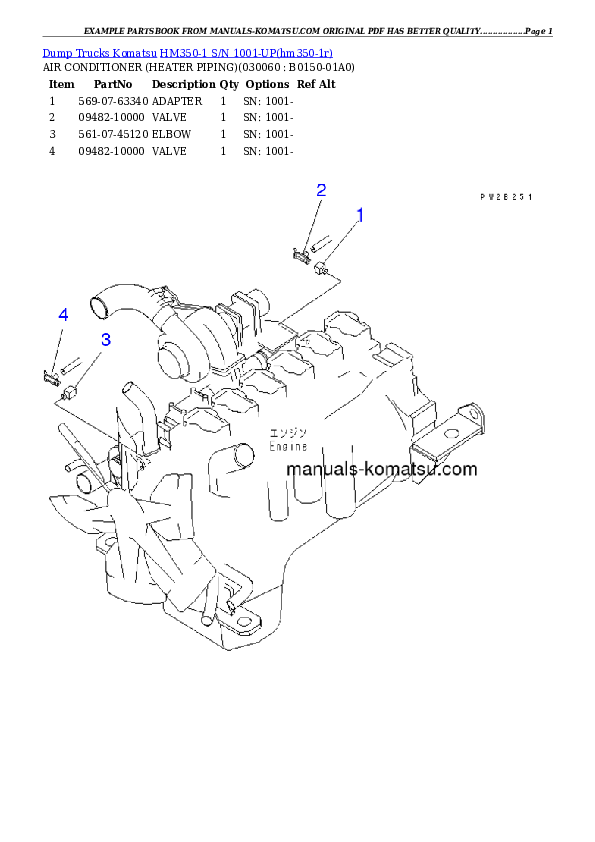 Protected: HM350-1 S/N 1001-UP (-40cent. Spec.) Partsbook
