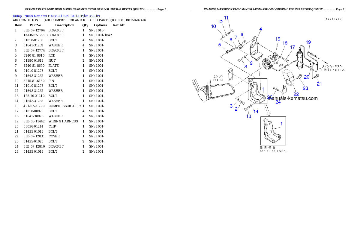 Protected: HM350-1 S/N 1001-UP (-40cent. Spec.) Partsbook