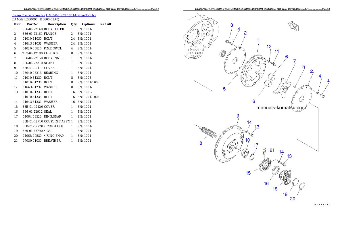Protected: HM350-1 S/N 1001-UP (-40cent. Spec.) Partsbook