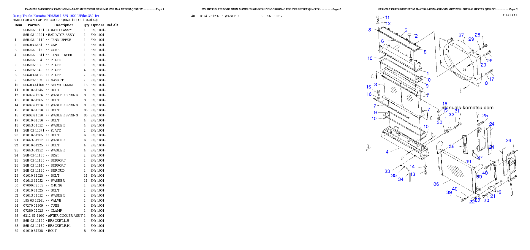 Protected: HM350-1 S/N 1001-UP (-40cent. Spec.) Partsbook