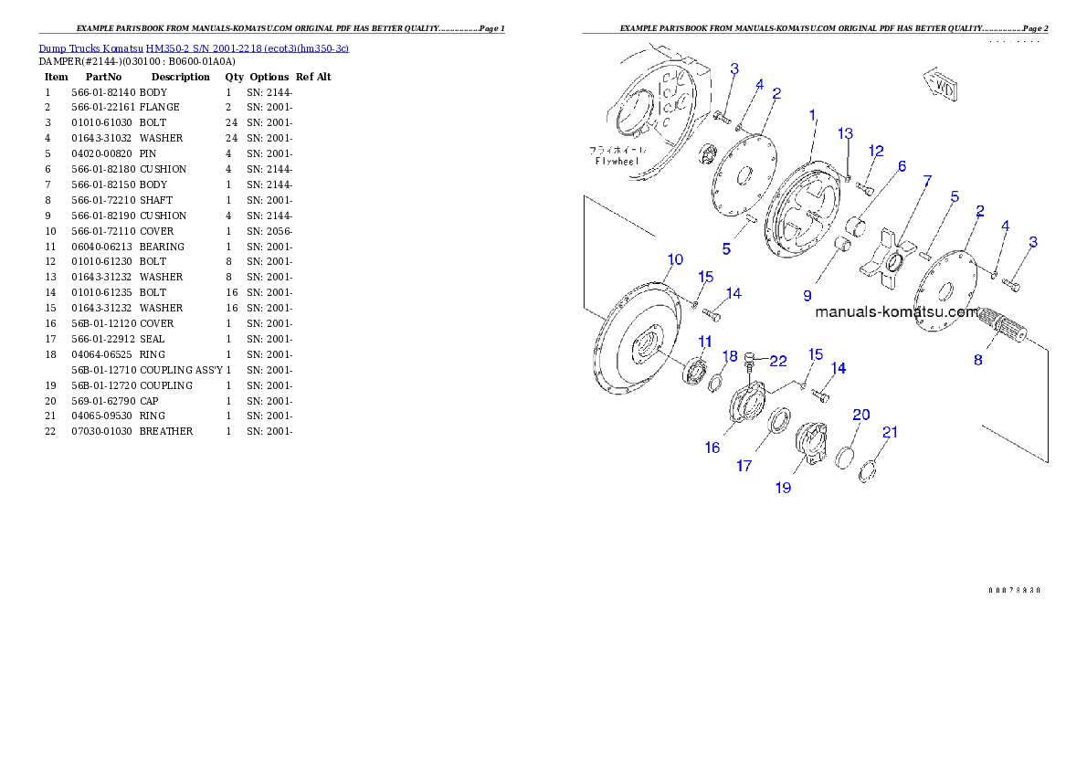 Protected: HM350-2 S/N 2001-2218 (ecot3) Partsbook