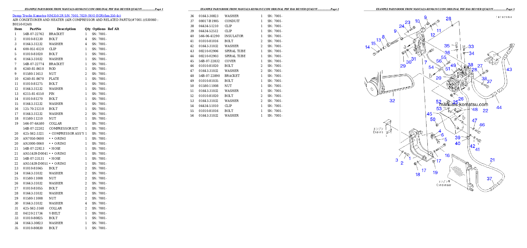 Protected: HM350-2R S/N 7001-7029 (W/O EGR) Partsbook