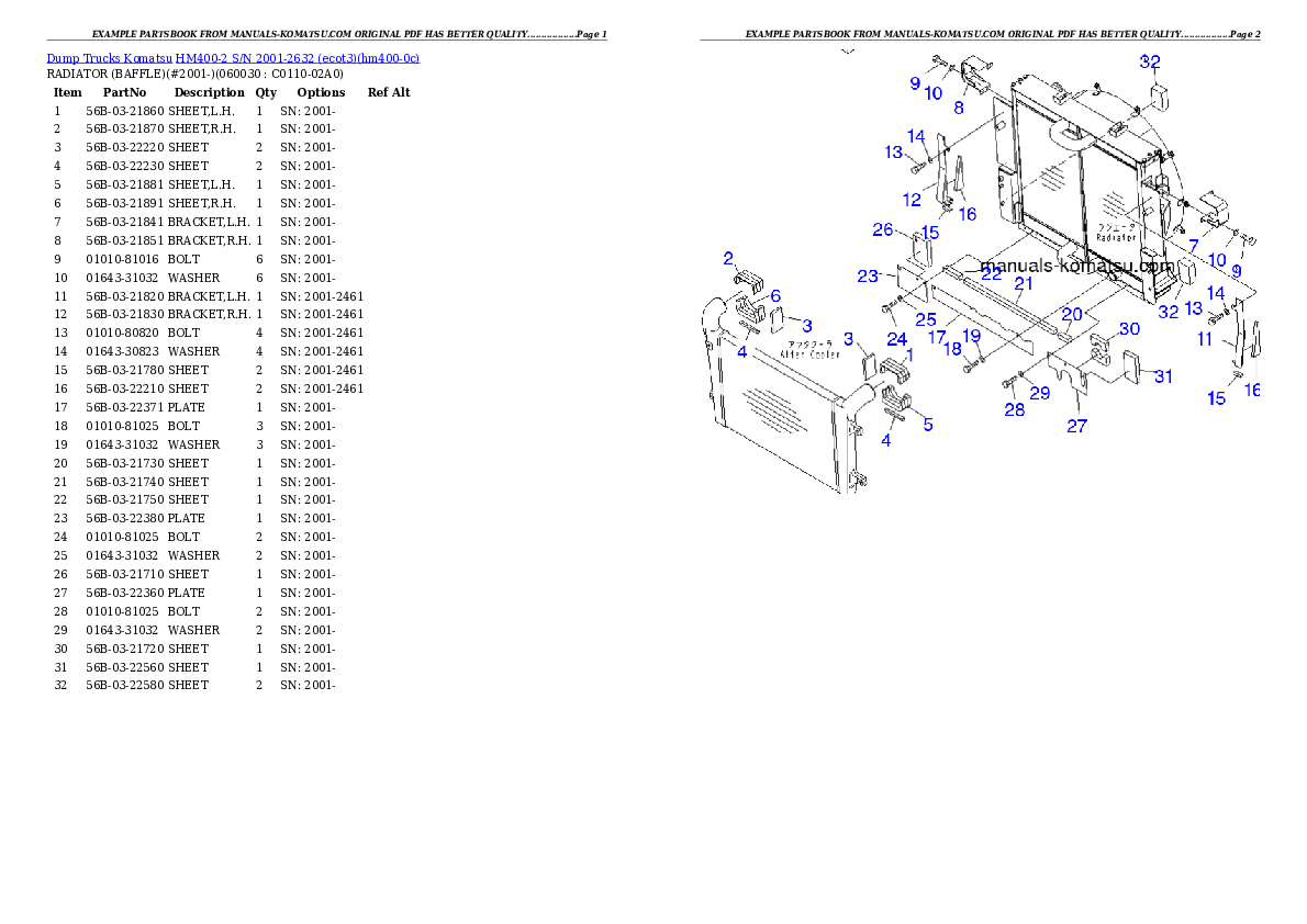 Protected: HM400-2 S/N 2001-2632 (ecot3) Partsbook