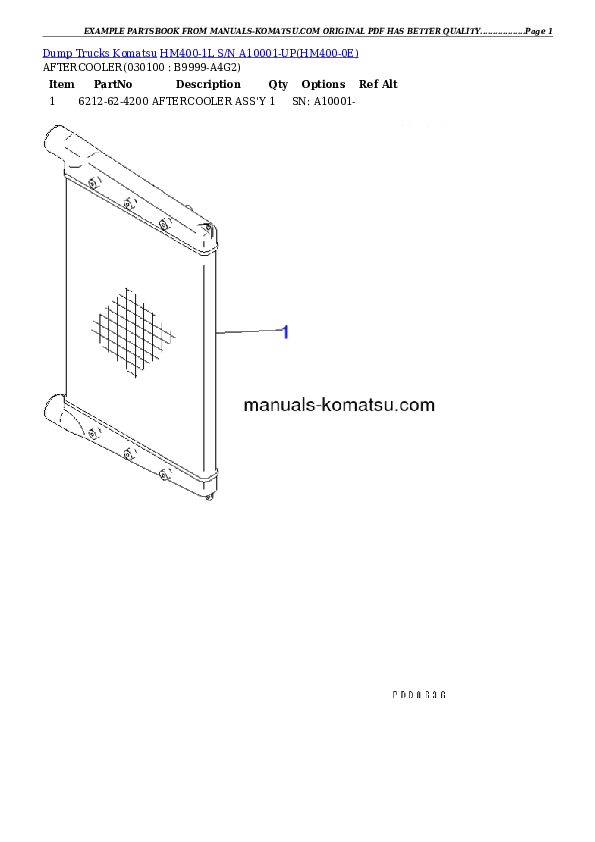 Protected: HM400-1L S/N A10001-UP Partsbook