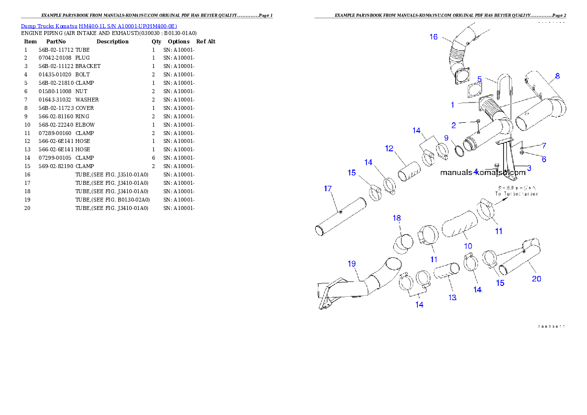 Protected: HM400-1L S/N A10001-UP Partsbook