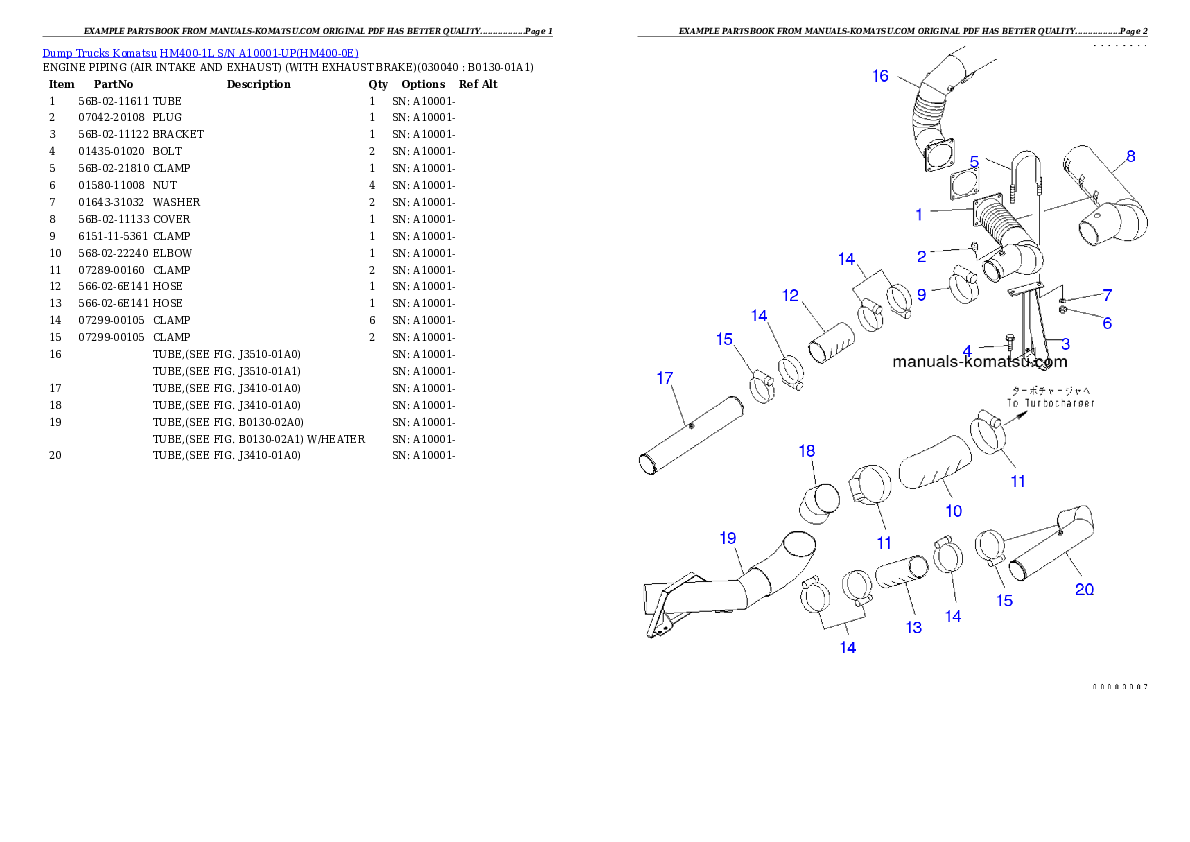 Protected: HM400-1L S/N A10001-UP Partsbook