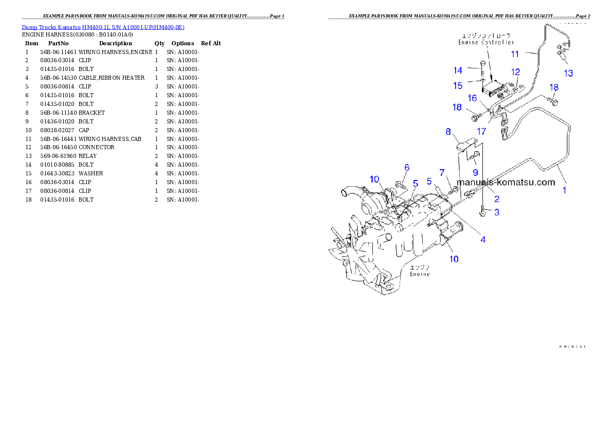 Protected: HM400-1L S/N A10001-UP Partsbook