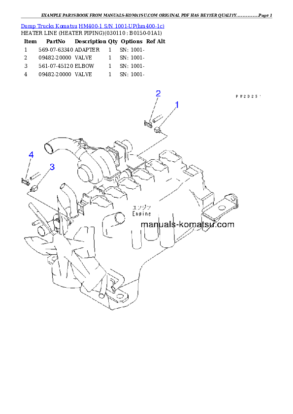 Protected: HM400-1 S/N 1001-UP Partsbook