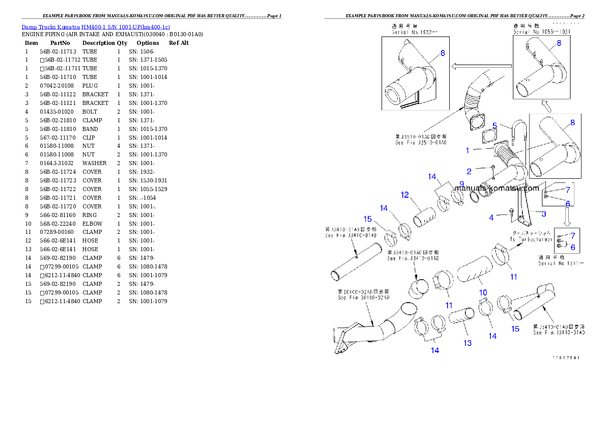 Protected: HM400-1 S/N 1001-UP Partsbook