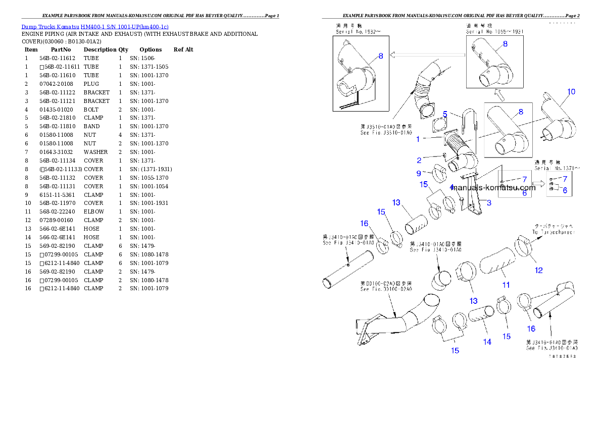 Protected: HM400-1 S/N 1001-UP Partsbook