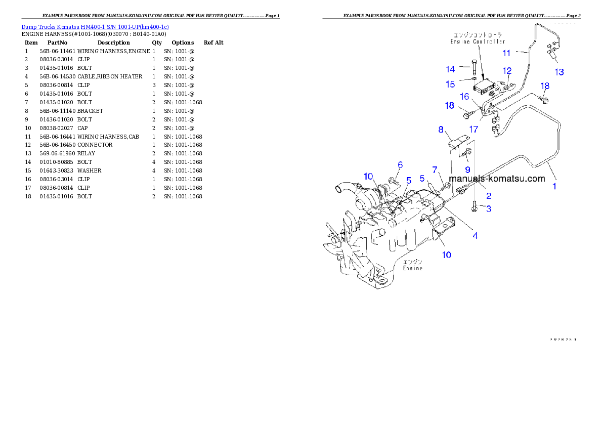 Protected: HM400-1 S/N 1001-UP Partsbook