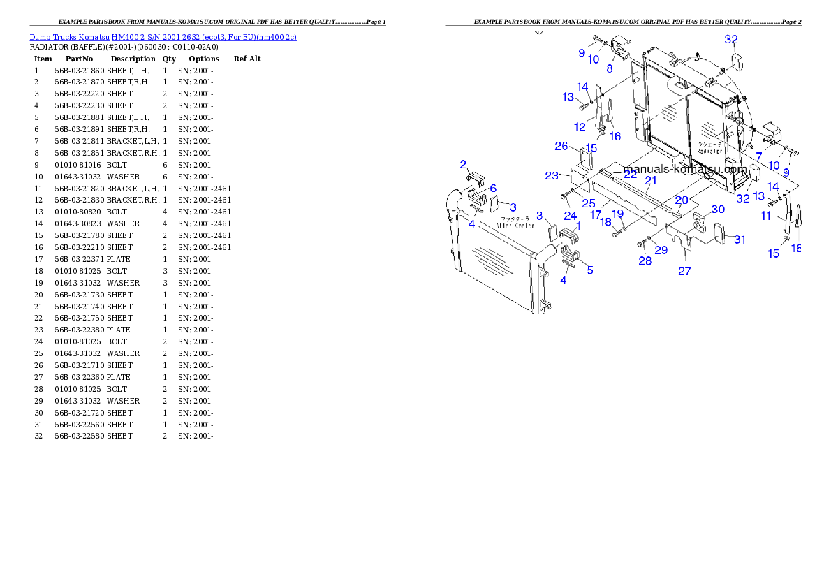 Protected: HM400-2 S/N 2001-2632 (ecot3, For EU) Partsbook
