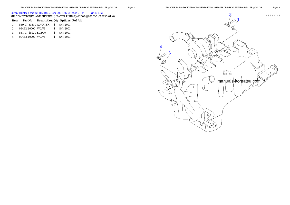 Protected: HM400-2 S/N 2001-2632 (ecot3, For EU) Partsbook