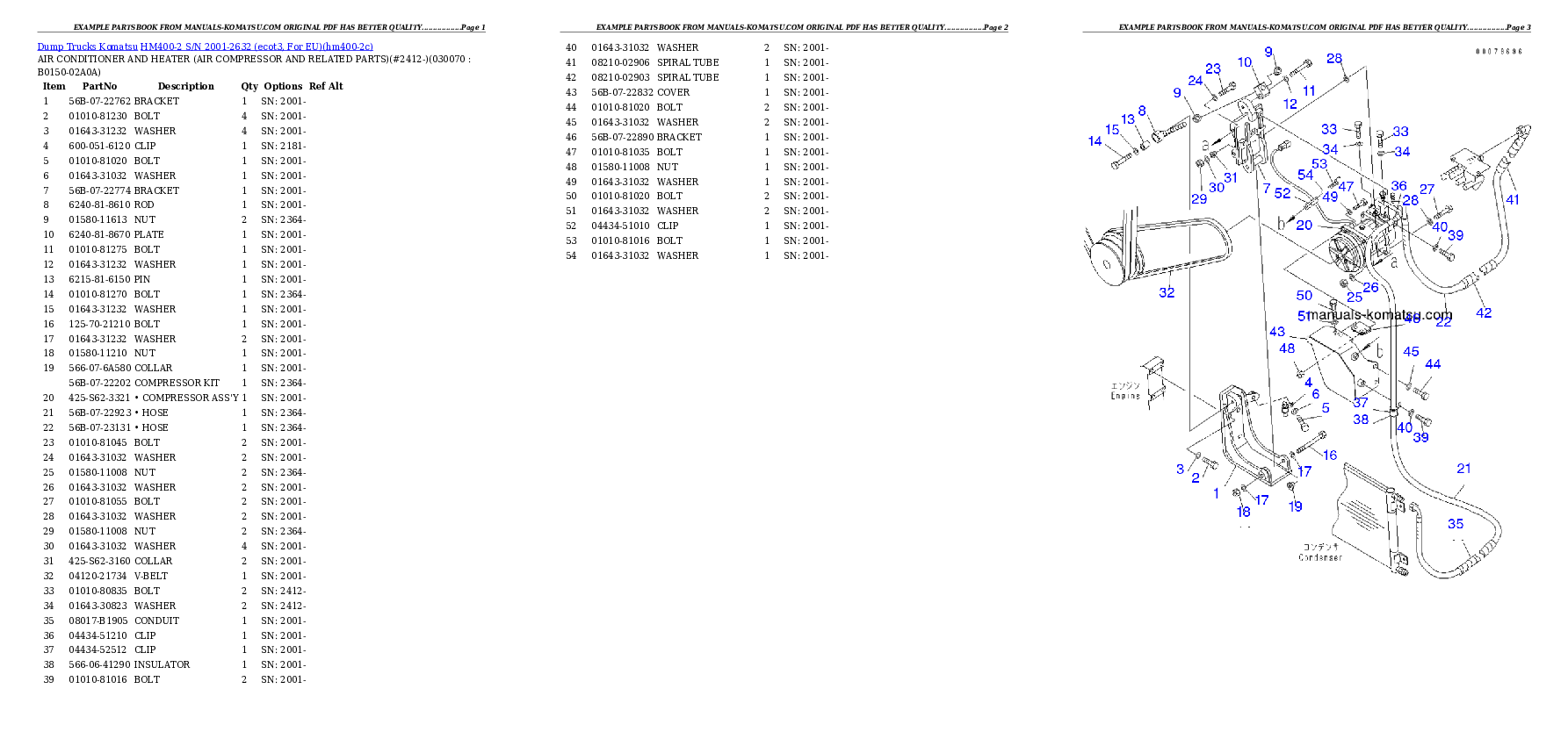 Protected: HM400-2 S/N 2001-2632 (ecot3, For EU) Partsbook