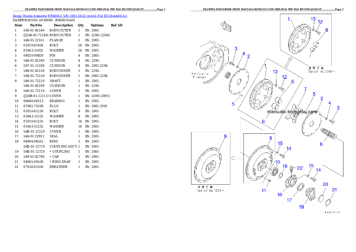 Protected: HM400-2 S/N 2001-2632 (ecot3, For EU) Partsbook