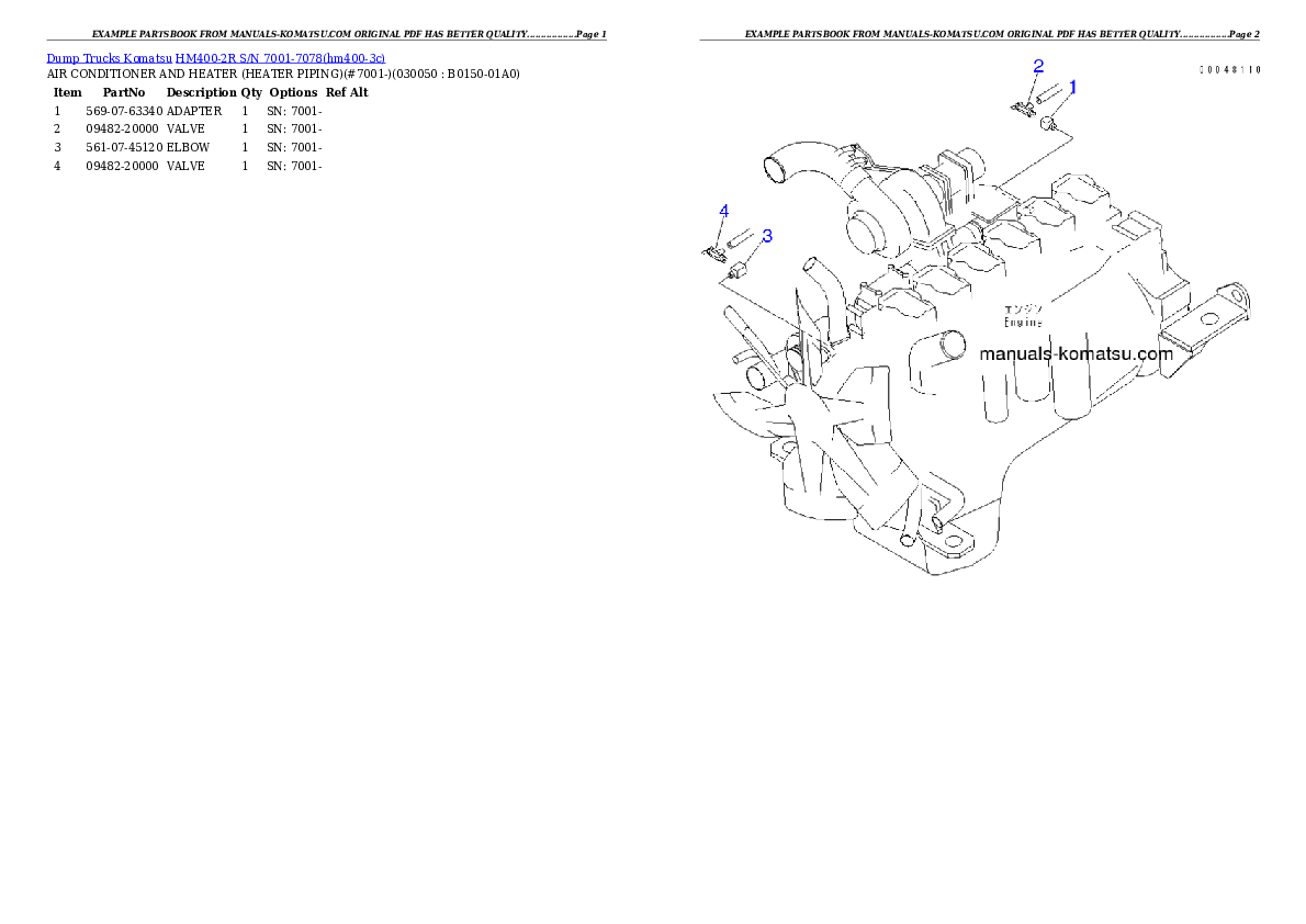 Protected: HM400-2R S/N 7001-7078 Partsbook