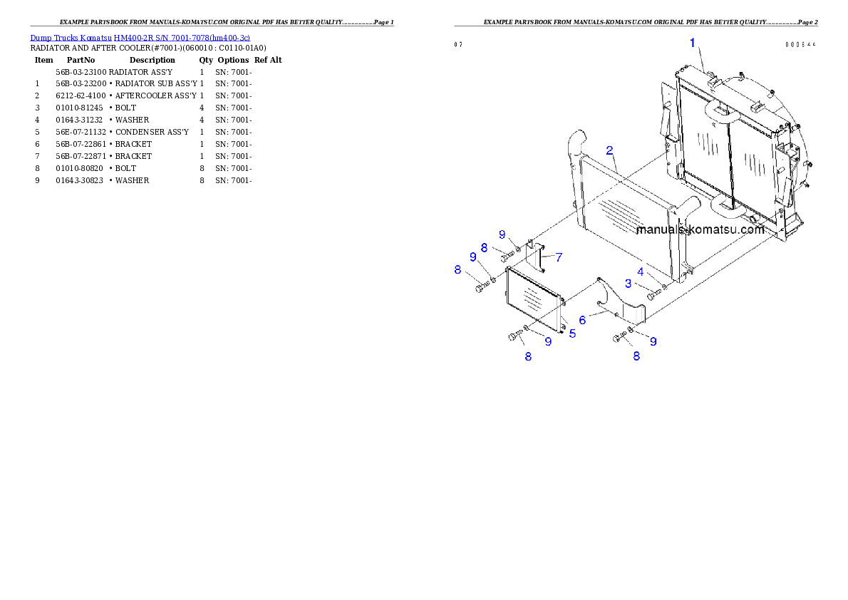Protected: HM400-2R S/N 7001-7078 Partsbook