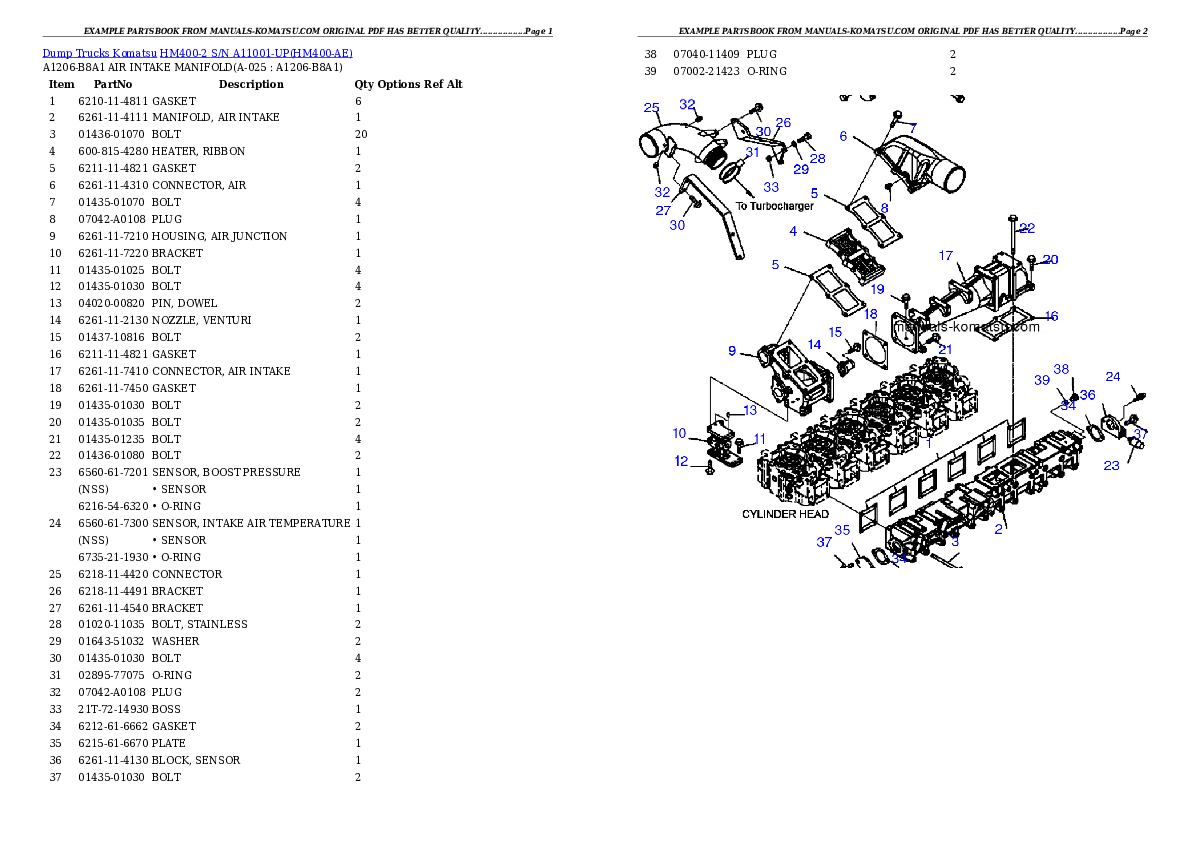 Protected: HM400-2 S/N A11001-UP Partsbook