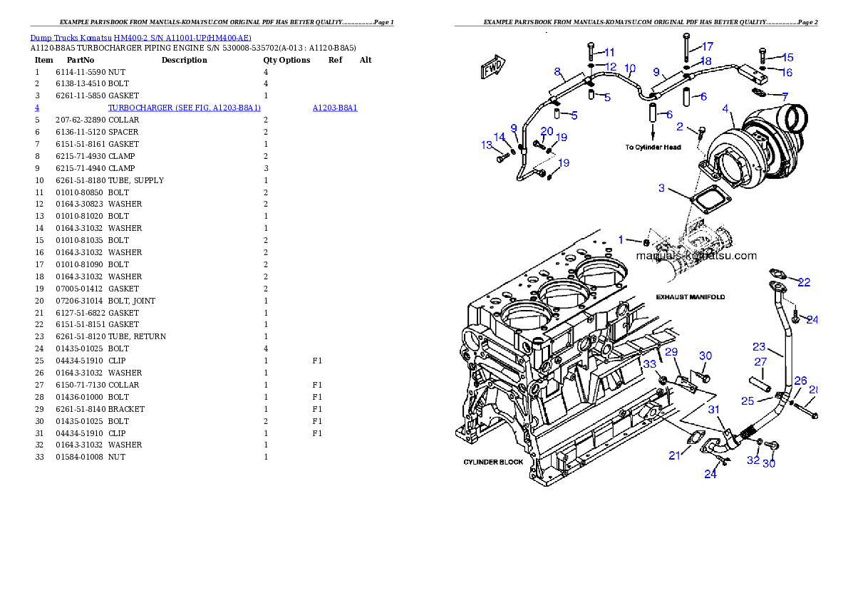 Protected: HM400-2 S/N A11001-UP Partsbook