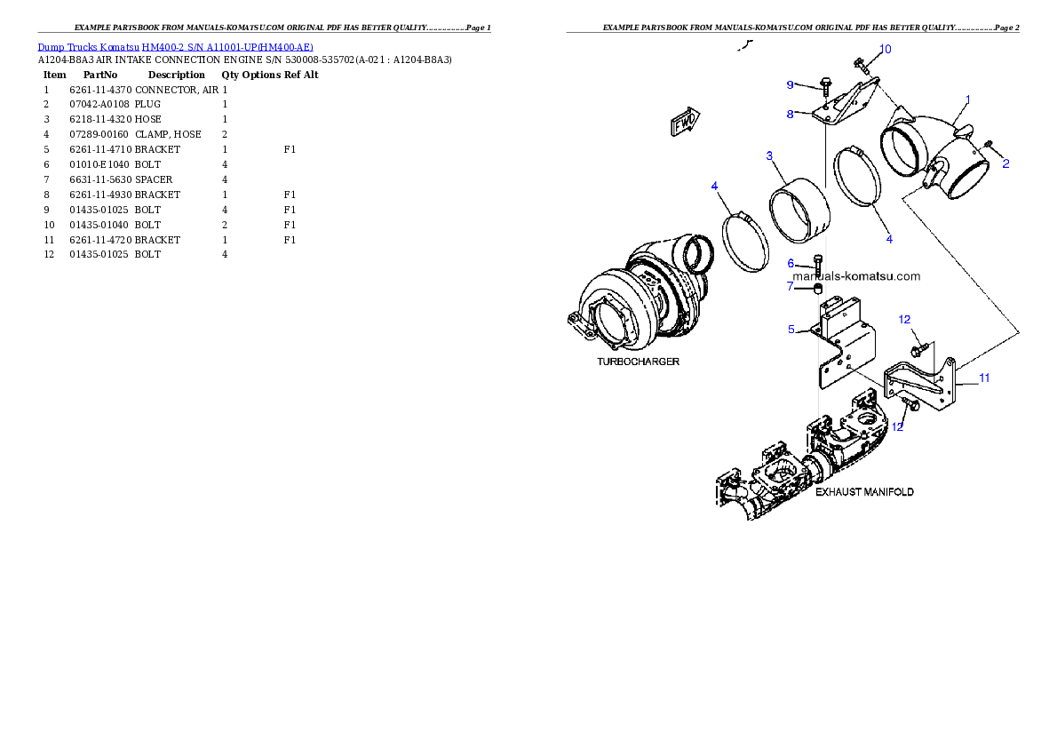 Protected: HM400-2 S/N A11001-UP Partsbook