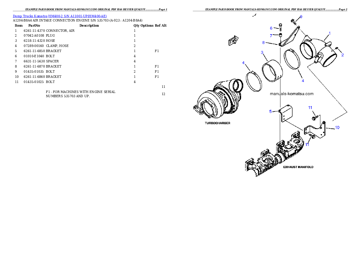 Protected: HM400-2 S/N A11001-UP Partsbook