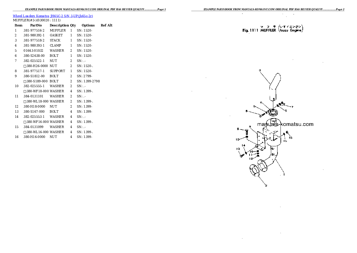 JH65C-2 S/N 3-UP Partsbook