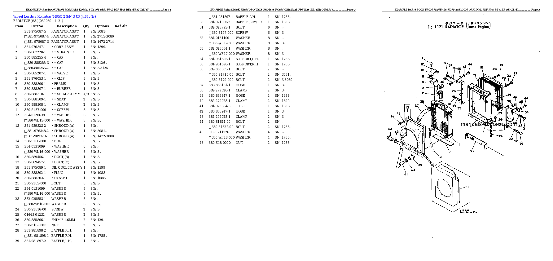 JH65C-2 S/N 3-UP Partsbook