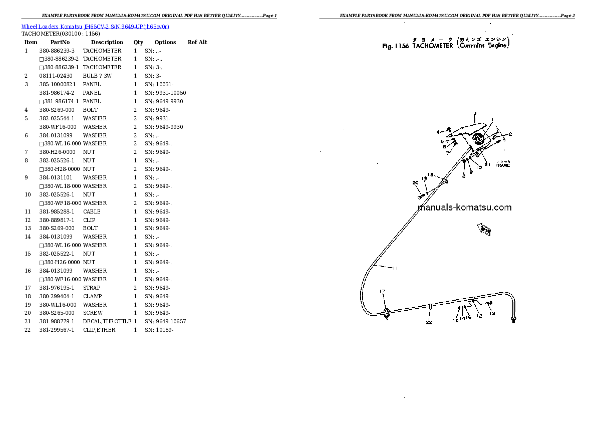 Protected: JH65CV-2 S/N 9649-UP Partsbook