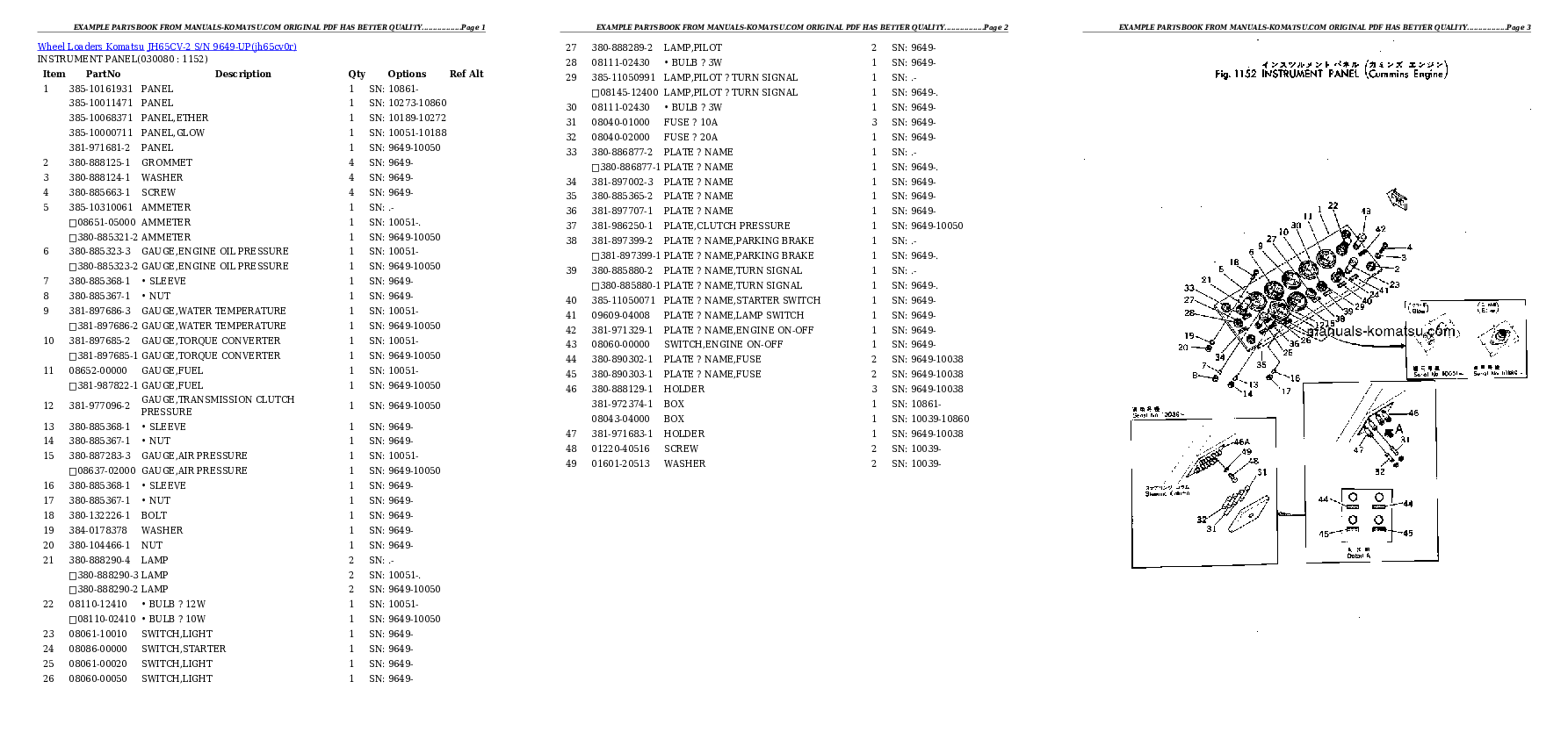 Protected: JH65CV-2 S/N 9649-UP Partsbook