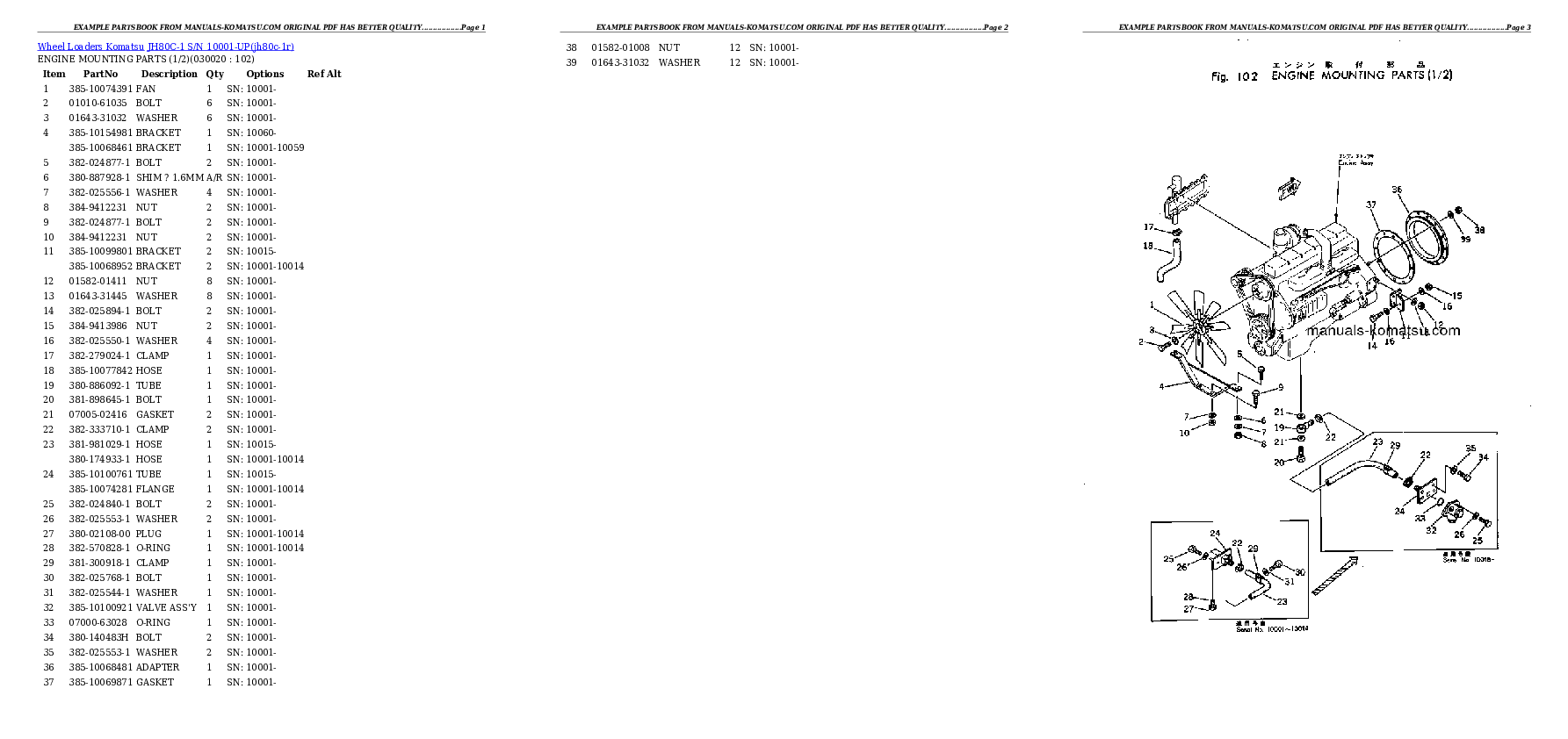 JH80C-1 S/N 10001-UP Partsbook