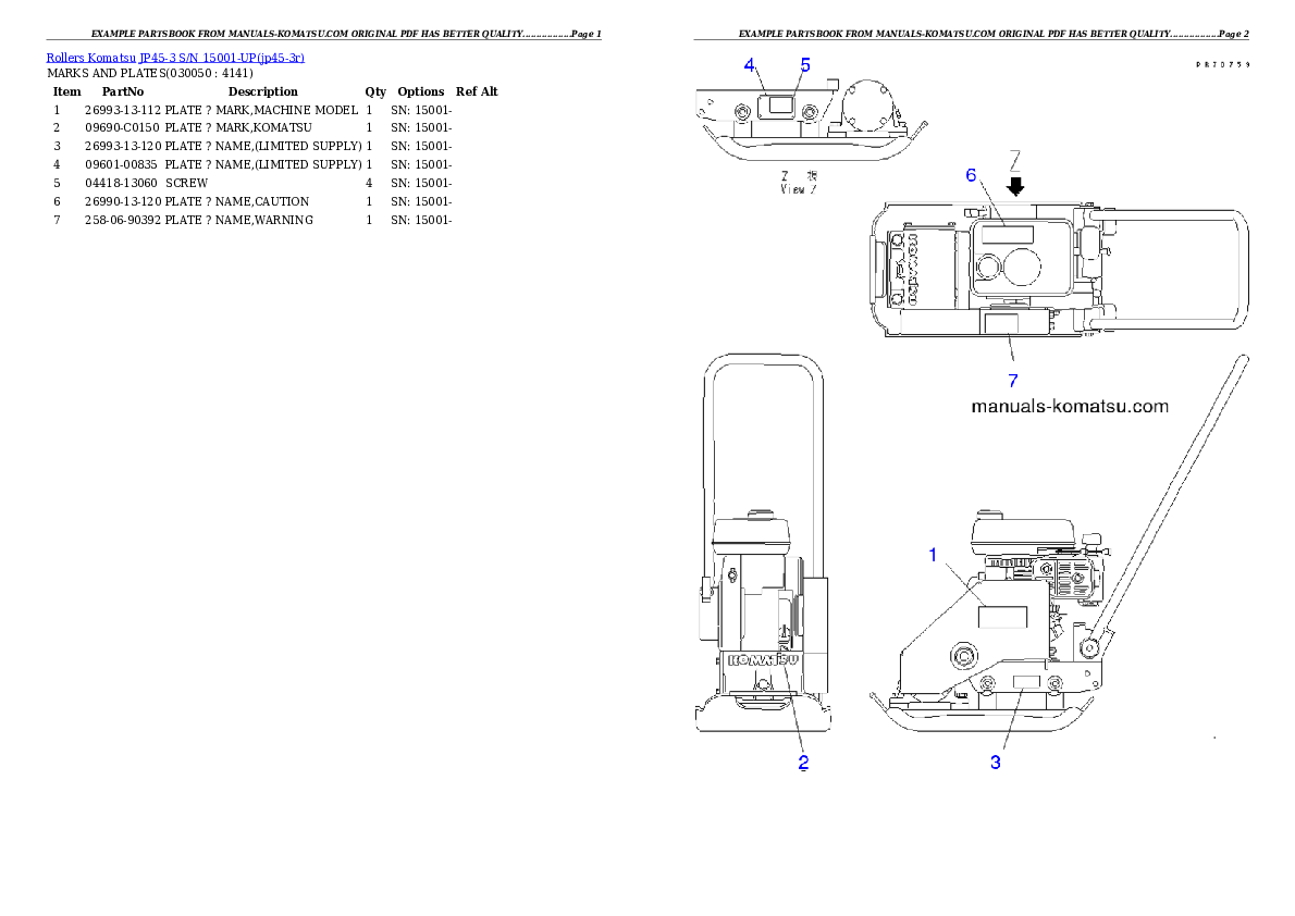 Protected: JP45-3 S/N 15001-UP Partsbook