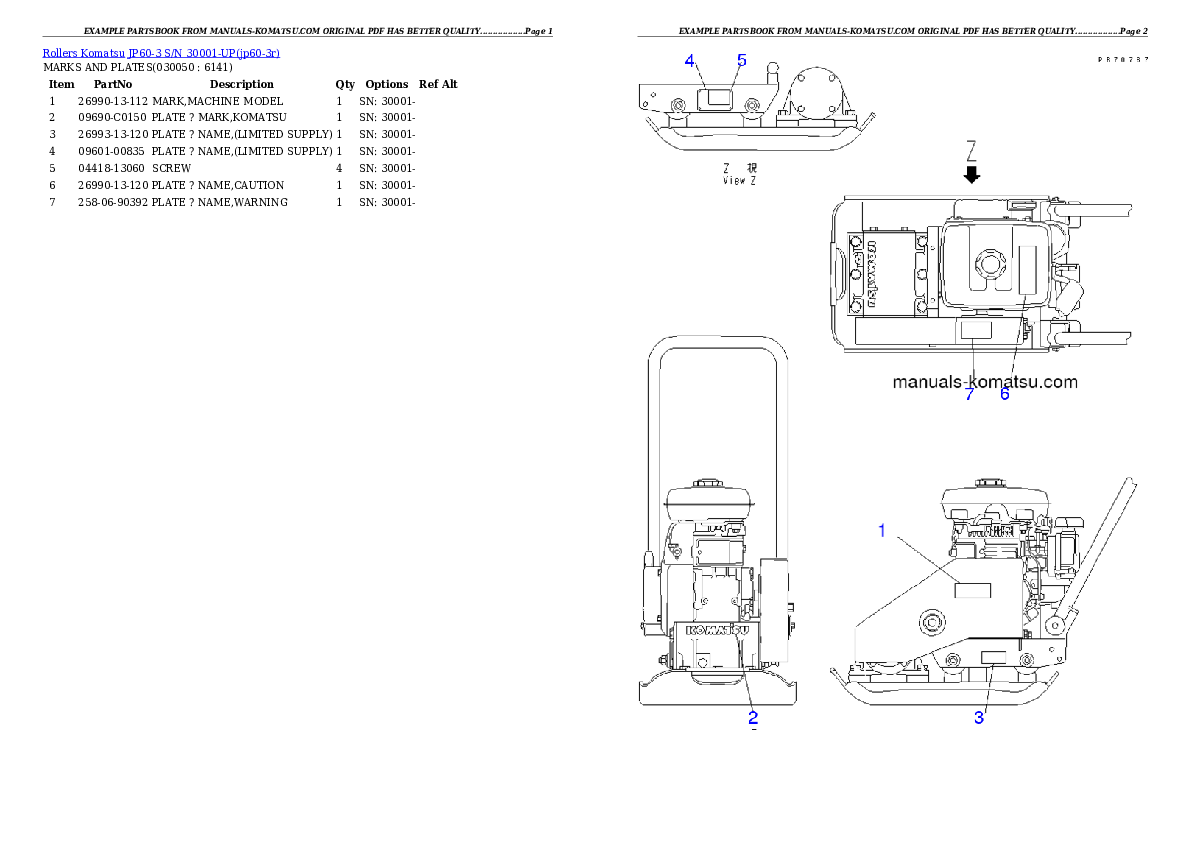 Protected: JP60-3 S/N 30001-UP Partsbook