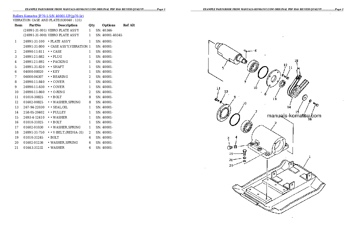 Protected: JP70-5 S/N 40001-UP Partsbook