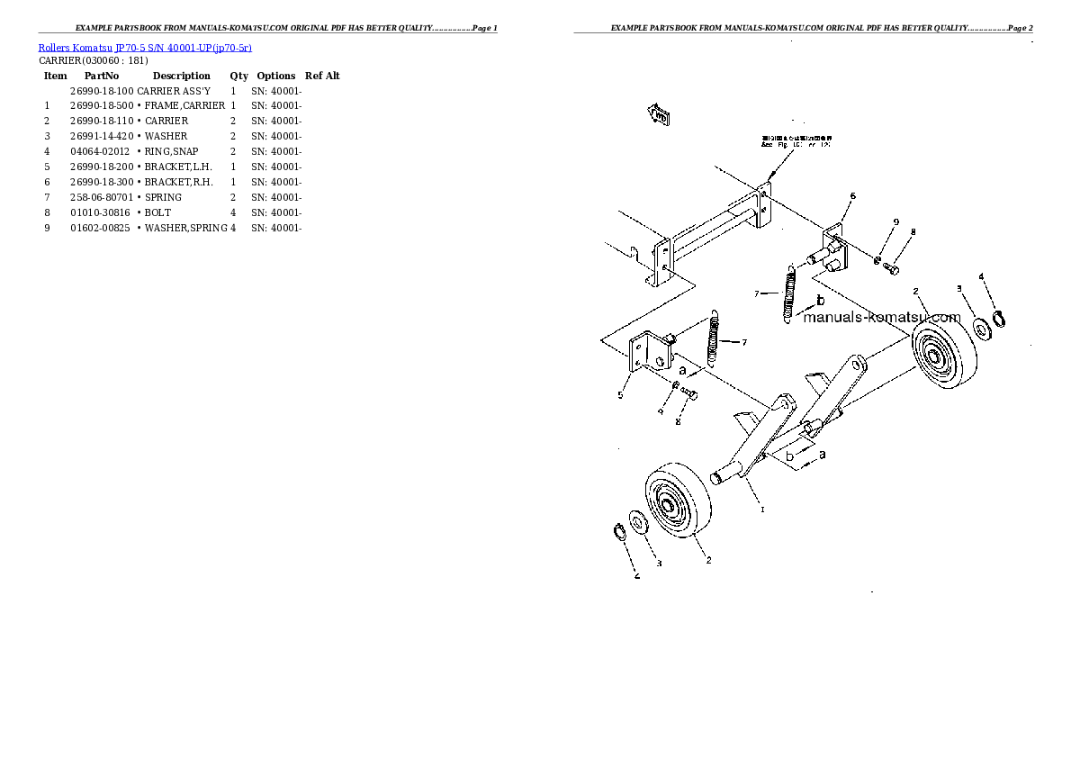 Protected: JP70-5 S/N 40001-UP Partsbook
