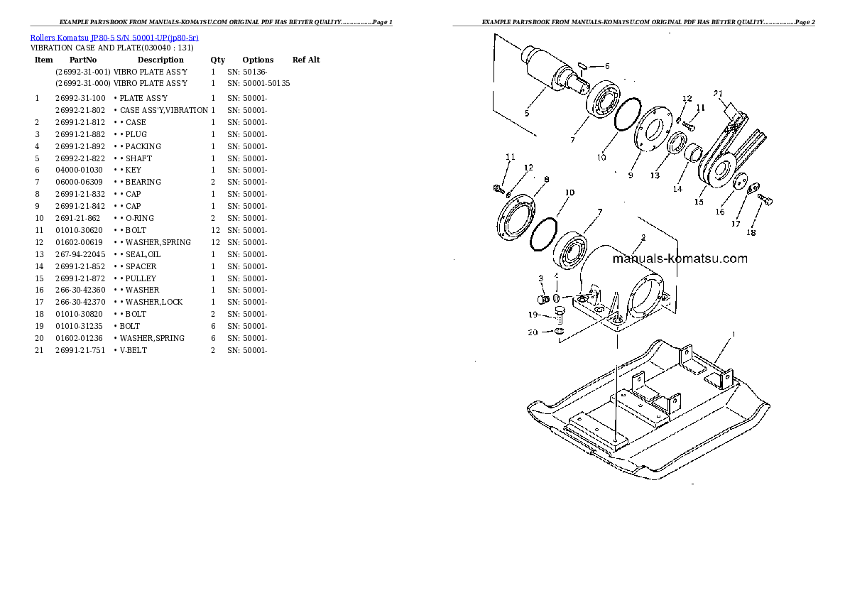 Protected: JP80-5 S/N 50001-UP Partsbook