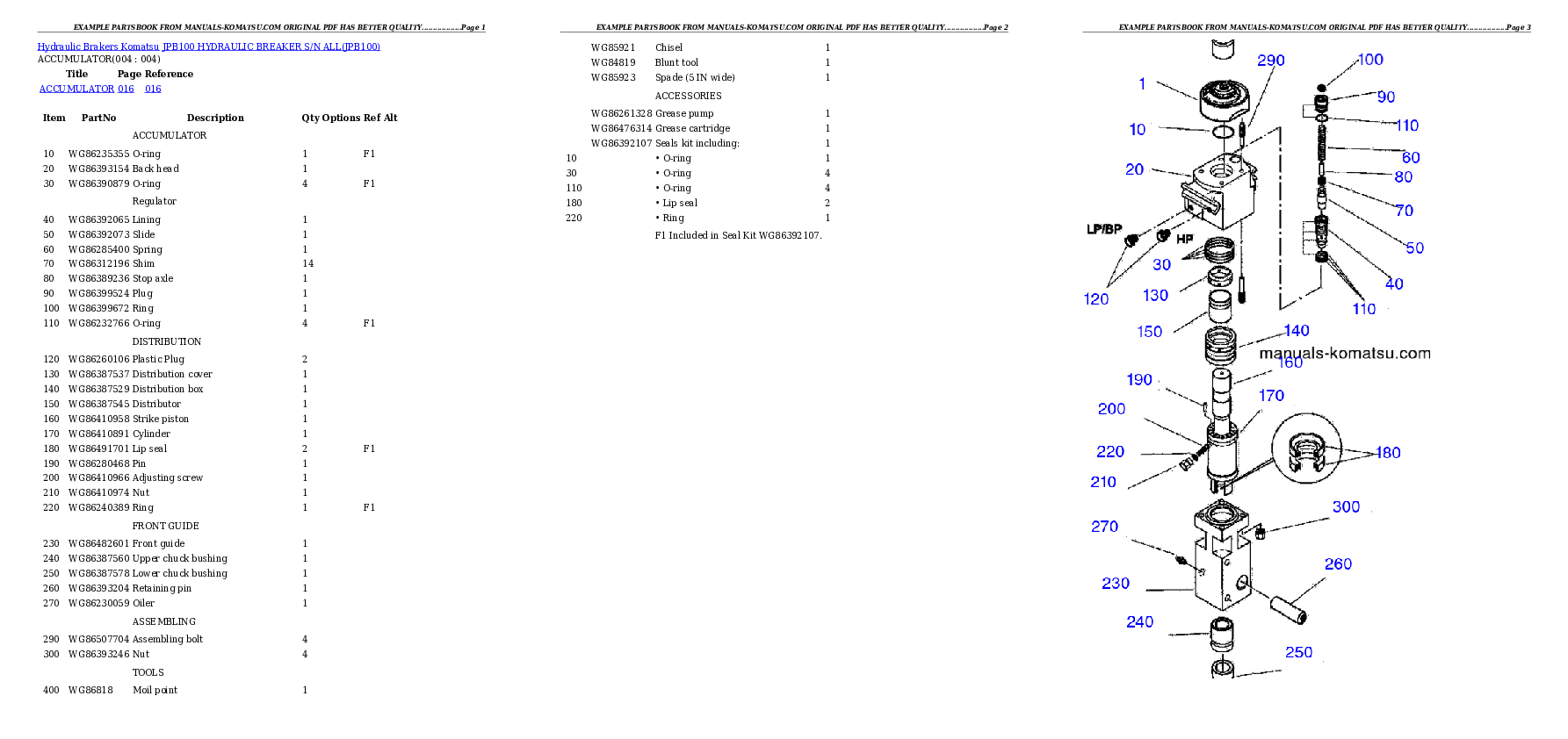 Protected: JPB100 HYDRAULIC BREAKER S/N ALL Partsbook