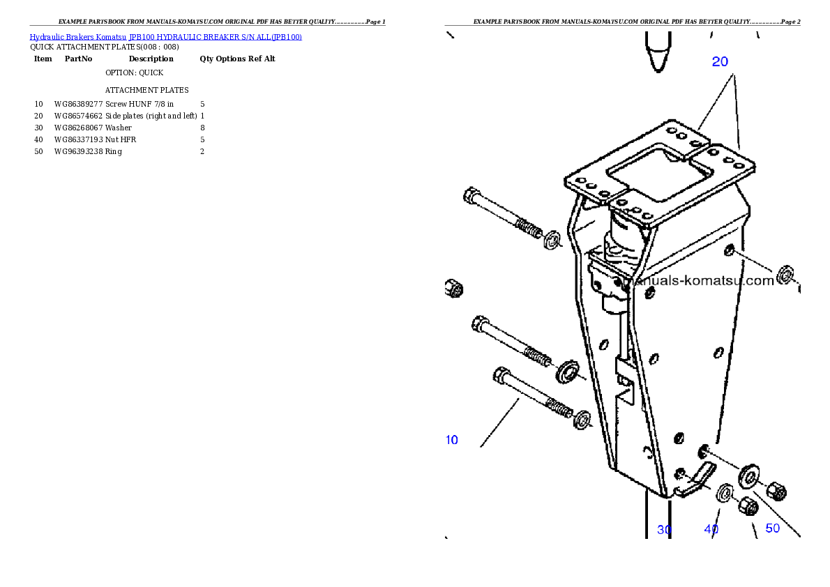 Protected: JPB100 HYDRAULIC BREAKER S/N ALL Partsbook