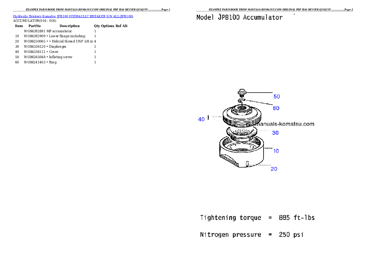 Protected: JPB100 HYDRAULIC BREAKER S/N ALL Partsbook